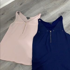 2 express tank tops.  Blue and light pink.